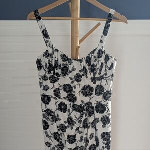 LOFT Garden Pleated Bustier Midi dress